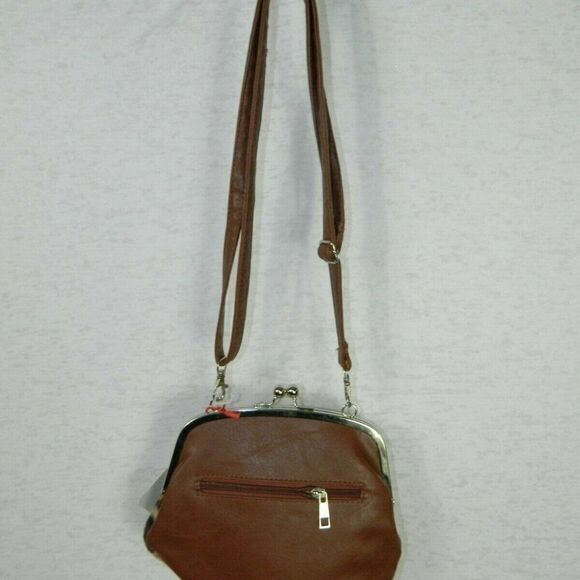 Lavive Purse Brown Red Animal Print with 3D Flower‎ - Picture 6 of 8